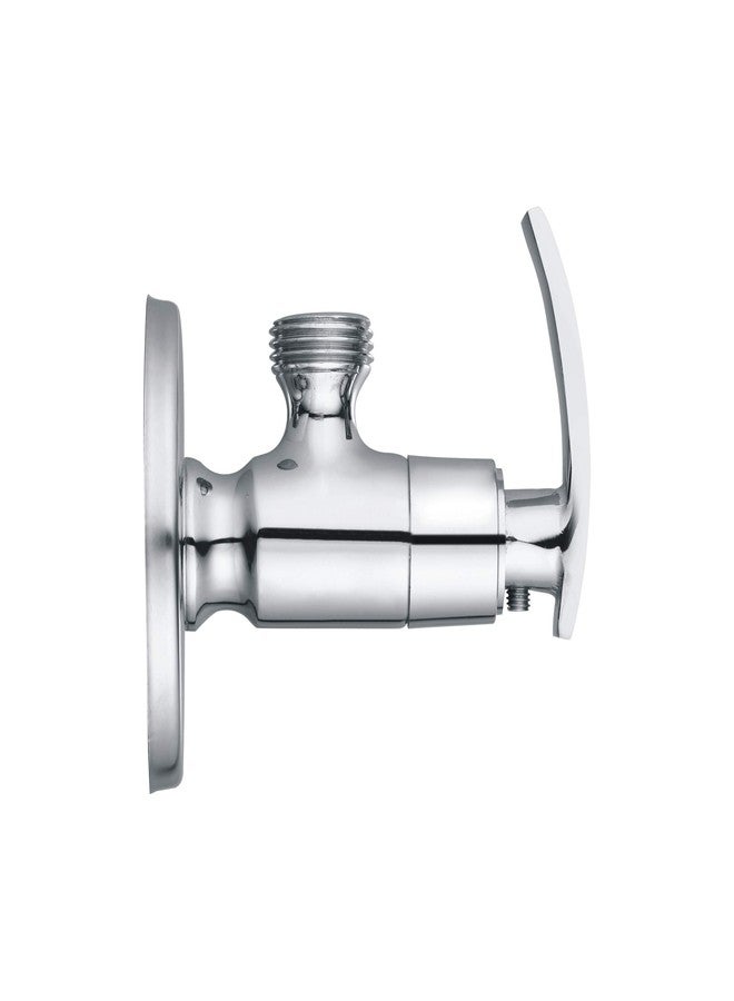 SPAZIO Soft Brass Angle Valve/Stop Cock for Bathroom Taps, Geyser and Wash Basin Connection with Flange (Chrome Finish, 4-Pieces) - Image 4